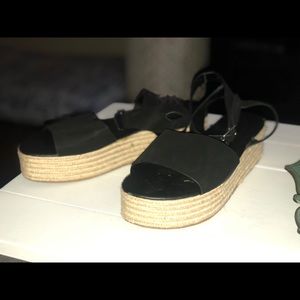 Black platform sandals
